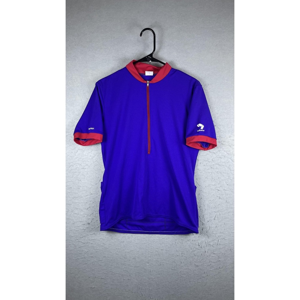 Bellwether Cycling Jersey Mens Medium Purple Red Half Zip Short Sleeve Road Bike